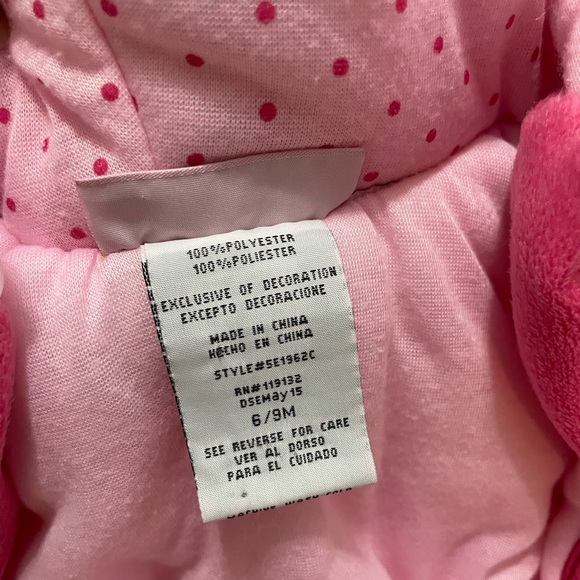 Pink velour ruffle baby snowsuit pram bunting 6-9 months - Picture 7 of 7